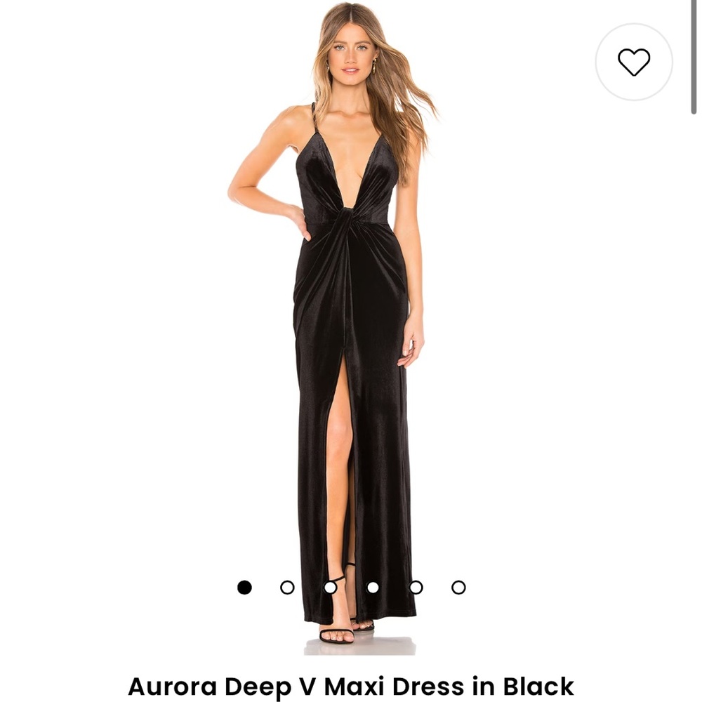 NWOT Aurora Deep V Maxi Dress in Black XS superdown